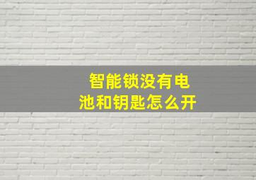 智能锁没有电池和钥匙怎么开