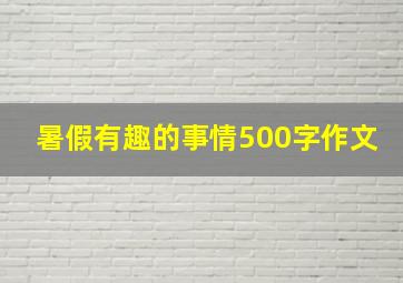 暑假有趣的事情500字作文