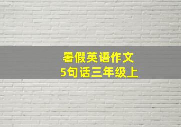 暑假英语作文5句话三年级上