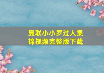 曼联小小罗过人集锦视频完整版下载