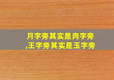 月字旁其实是肉字旁,王字旁其实是玉字旁