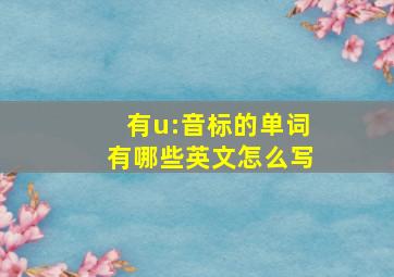 有u:音标的单词有哪些英文怎么写