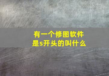 有一个修图软件是s开头的叫什么