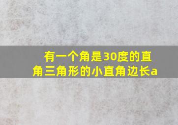 有一个角是30度的直角三角形的小直角边长a