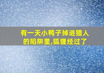 有一天小鸭子掉进猎人的陷阱里,狐狸经过了