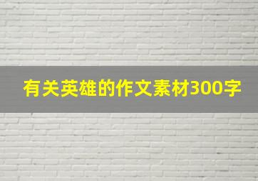 有关英雄的作文素材300字