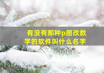 有没有那种p图改数字的软件叫什么名字