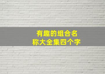 有趣的组合名称大全集四个字