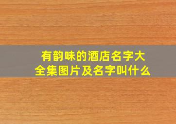 有韵味的酒店名字大全集图片及名字叫什么