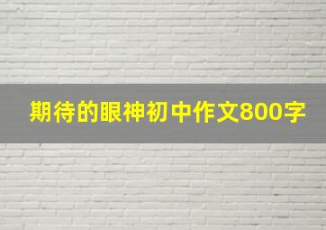 期待的眼神初中作文800字