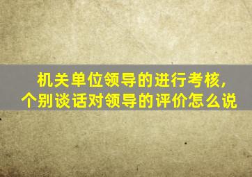 机关单位领导的进行考核,个别谈话对领导的评价怎么说