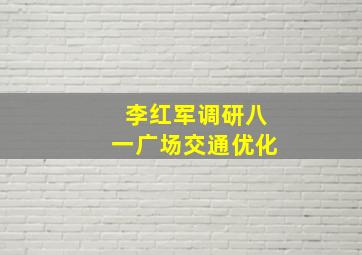 李红军调研八一广场交通优化