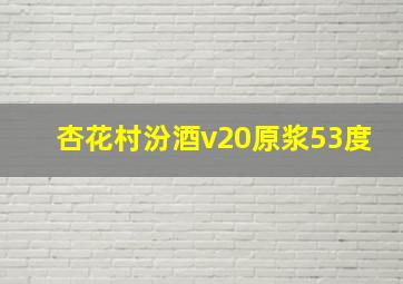 杏花村汾酒v20原浆53度