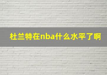 杜兰特在nba什么水平了啊