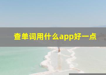 查单词用什么app好一点