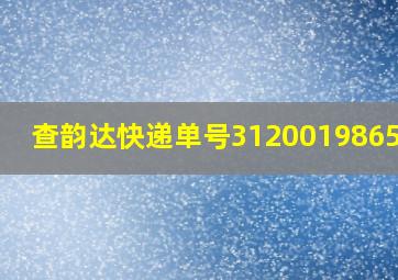 查韵达快递单号3120019865210