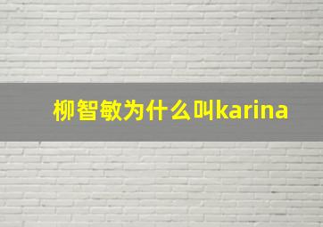 柳智敏为什么叫karina