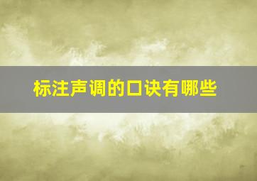 标注声调的口诀有哪些