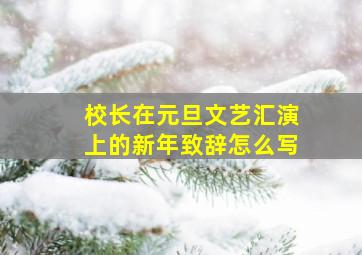 校长在元旦文艺汇演上的新年致辞怎么写