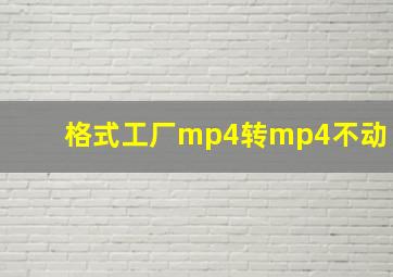 格式工厂mp4转mp4不动