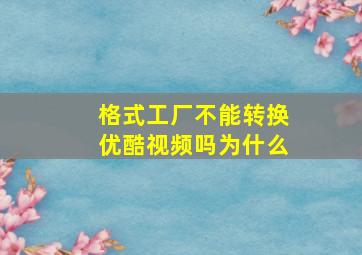 格式工厂不能转换优酷视频吗为什么