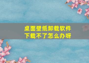 桌面壁纸卸载软件下载不了怎么办呀