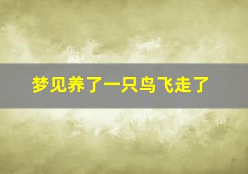 梦见养了一只鸟飞走了