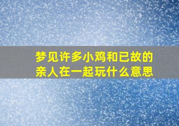 梦见许多小鸡和已故的亲人在一起玩什么意思