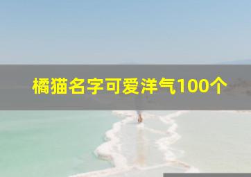 橘猫名字可爱洋气100个