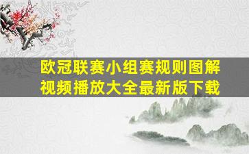 欧冠联赛小组赛规则图解视频播放大全最新版下载