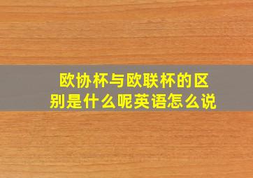 欧协杯与欧联杯的区别是什么呢英语怎么说