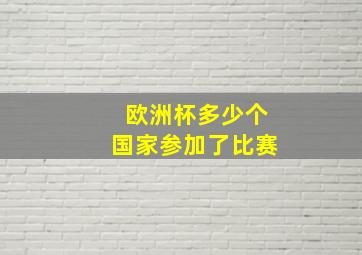 欧洲杯多少个国家参加了比赛