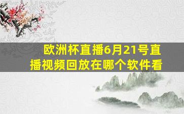 欧洲杯直播6月21号直播视频回放在哪个软件看