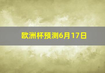 欧洲杯预测6月17日