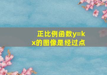 正比例函数y=kx的图像是经过点