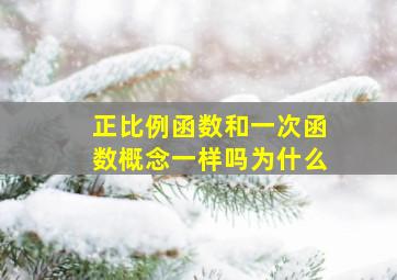 正比例函数和一次函数概念一样吗为什么