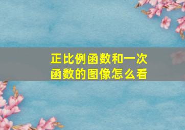 正比例函数和一次函数的图像怎么看