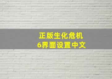 正版生化危机6界面设置中文