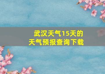 武汉天气15天的天气预报查询下载