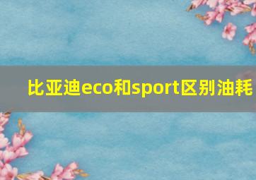 比亚迪eco和sport区别油耗