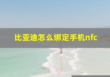 比亚迪怎么绑定手机nfc