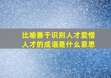 比喻善于识别人才爱惜人才的成语是什么意思