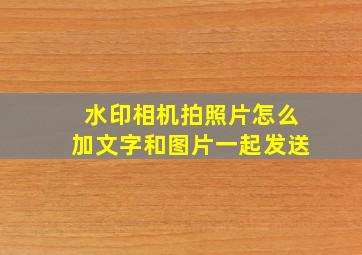 水印相机拍照片怎么加文字和图片一起发送