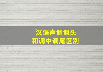 汉语声调调头和调中调尾区别