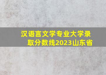 汉语言文学专业大学录取分数线2023山东省