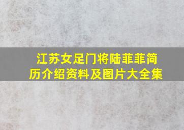 江苏女足门将陆菲菲简历介绍资料及图片大全集