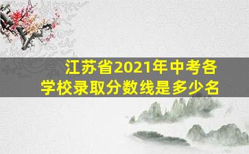 江苏省2021年中考各学校录取分数线是多少名