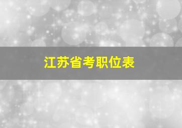 江苏省考职位表