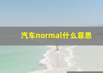 汽车normal什么意思