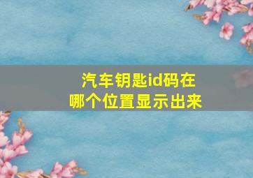 汽车钥匙id码在哪个位置显示出来